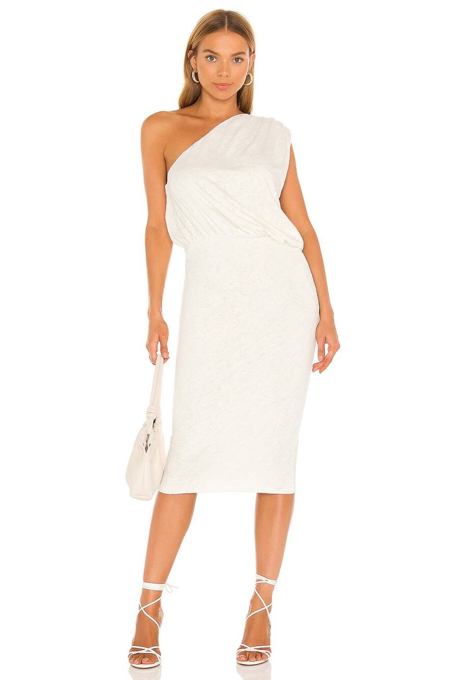 LNA X REVOLVE One Shoulder Midi Dress White M